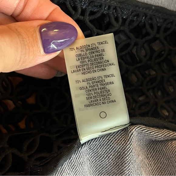 Elie Tahari Esperanza Embroidered Lace-Back Denim Jacket, Blue size M - Picture 5 of 11